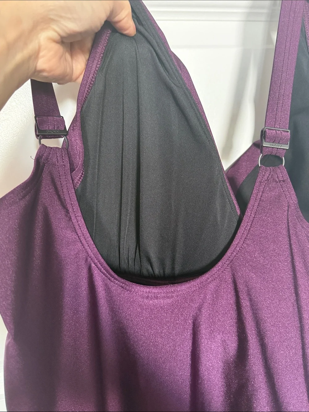 NWT DKNY Plum Twist-Front One-Piece Swimsuit Sz XXL - Picture 9 of 9